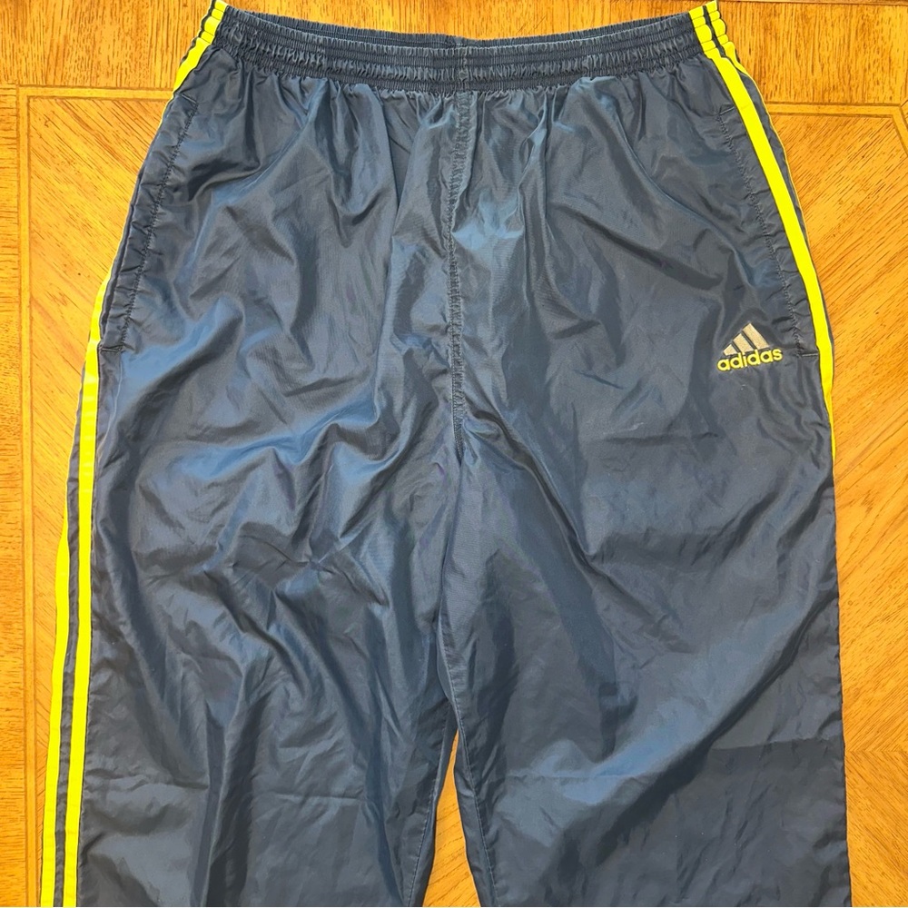 Vintage 1990s Adidas Windbreaker Track Pants Men’s XL Blue Yellow Vtg 90s